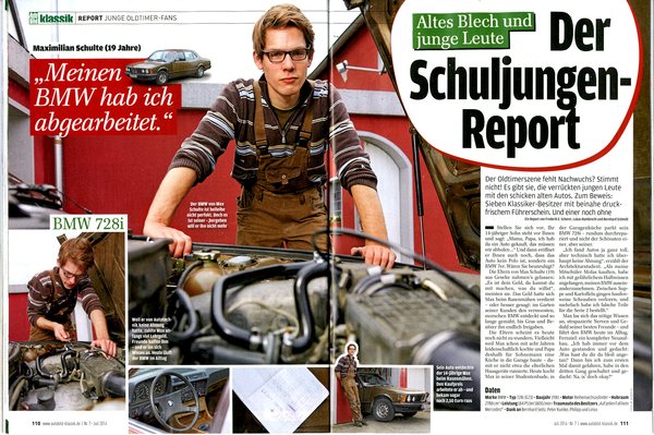 Auto Bild klassik 7/2014 - Report über junge Oldtimer-Fans