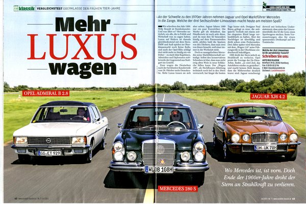 Bild Auto Bild klassik 7/2014 - Vergleichstest Oberklasse der frühen Siebzigerjahre
