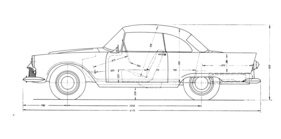 Auto Union 1000 SP (1958) - Abmessungen des Sportcoupés