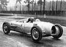 Image: Auto Union Type A (1934) - Hans Stuck on March 6, 1934 during the acceptance drive on the AVUS