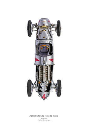 Auto Union Typ C 1936 in Tropfenform - Ausstellung "Kunst und Technik - eine neue Einheit"