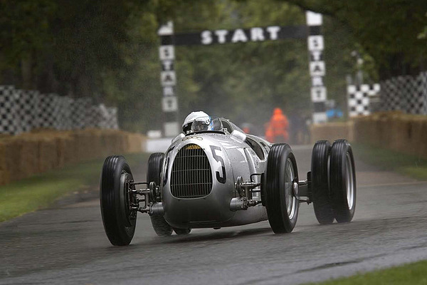 Image: Auto Union Type C (1936) - being driven by Pink Floyd drummer Nick Mason at Goodwood in 2013