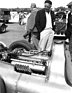 Bild: Auto Union Typ D (1938) - Hubertus Graf Dönhoff bei der ersten Präsentation des aus der Tschechoslavokei erworbenen Wagens in Dijon 1974