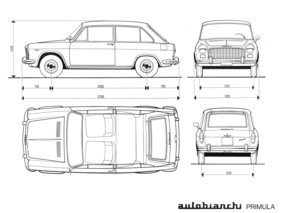 Autobianchi Primula (1965) - Grundriss und Abmessungen