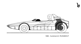 Autobianchi Runabout (1969) - Querschnittszeichnung des interessanten Mittelmotorzweisitzers