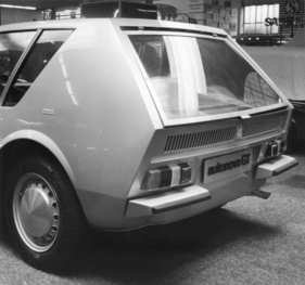 Autonova GT (1965) - Internationale Automobilausstellung (IAA) in Frankfurt 1965 - Heck des praktischen Experimentalfahrzeuges auf dem NSU-Stand