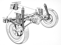 BMW 1500 (1962) - Skizze der Hinterradaufhängung