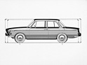 BMW 1600 (1966) - Vergleich der Abmessungen, im Hintergrund der viertürige 1600-er, der 27 cm länger war