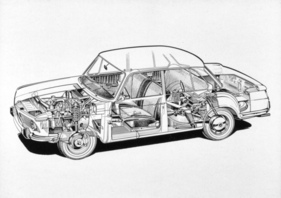BMW 1800 (1973) - Durchsichtszeichnung der 160-km/h-Limousine