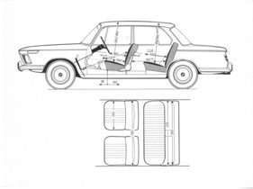BMW 2000 (1966) – Abmessungen des Innenraums