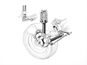 BMW 2000 (1966) – die Vorderradaufhängung der Zweiliter-Modelle (inklusive 2000 TI)