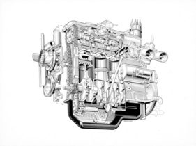 BMW 2000 TI (1966) – Schnittbild des Motors (1966)