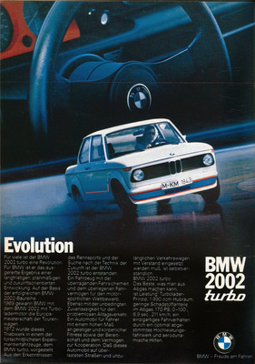 BMW 2002 turbo (1973) - Werbung - Evolution