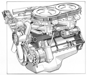 BMW 2500 (1969) - Zeichnung Motor