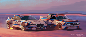 BMW 3.0 CSL (1975) und BMW 3.0 CSL Hommage R. (2015) BMW 3.0 CSL (1975) und BMW 3.0 CSL Hommage R. (2015)