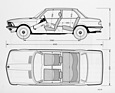 BMW 320 (1975) – Abmessungen, gelten auch für BMW 316, 318 und 323i