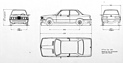 BMW 320 (1975) – Abmessungen (© Archiv Automobil Revue) BMW 320 (1975) – Abmessungen (© Archiv Automobil Revue)