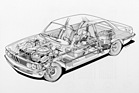 BMW 320 (1975) – Durchsichtszeichnung, natürlich ist der 318 bauähnlich bis auf Details und Motor