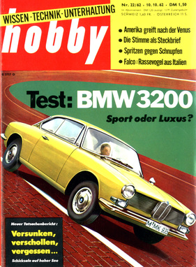 BMW 3200 CS (1962) - auf dem Titelblatt der Zeitschrift 'hobby'