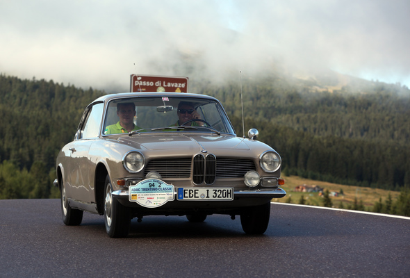 Image: BMW 3200 CS (Bertone) from 1964 at the classic car challenge for the Sonax trophy at the ADAC Trentino Classic 2013