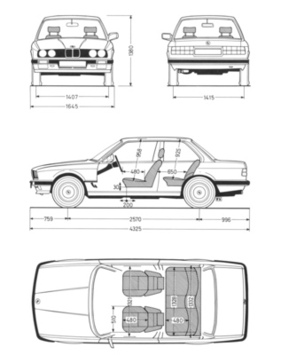 BMW 320i (1983) - Abmessungen