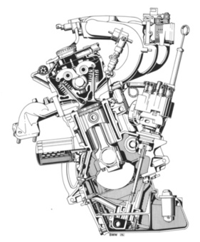 BMW 323i (1983) - Motor - Durchsichtszeichnung