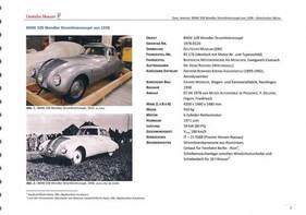 BMW 328 Wendler Coupé (1938) - Die Fotos aus der Broschüre des Dt. Museums zeigen den Wagen im Originalzustand 1938 (unten) und im derzeitigen Zustand (oben)