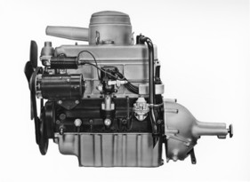 BMW 501 B (1954) - Motor mit 72 PS und 1971 cm3 Zylinderinhalt, Doppelfallstromvergaser in Stufenanordnung, wobei die zweite Stufe automatisch einsetzt