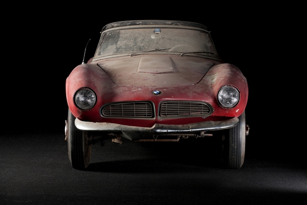 Image: BMW 507 (1957) - the ex-car of Hans Stuck and Elvis - unrestored - exhibited at the BMW Museum in 2014
