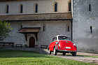 Bild: BMW 600 (1958) – Freiliegende Türscharniere auf der Flanke