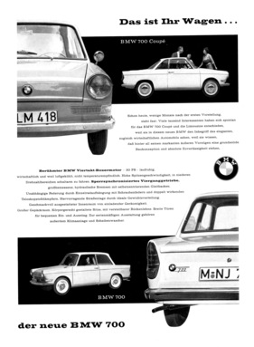 BMW 700 (1960) - Werbung für Limousine und Coupé im Jahr 1960