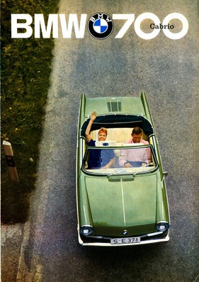 BMW 700 Cabrio (1961) - 2'592 mal nur wurde das Cabrio gebaut - Titelbild des Verkaufsprospektes