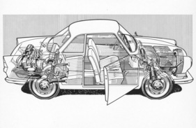 BMW 700 Coupé (1959) - Röntgenbild zeigt die gute Raumausnutzung