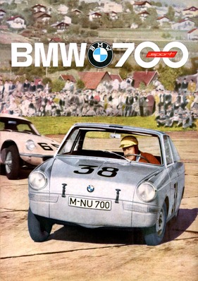 BMW 700 Sport (1961) - Prospektillustration - im Renntrimm unterwegs