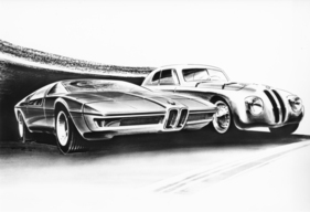 BMW Turbo (1972) - Skizze des Turbo (1972) und 328 (1940) im Vergleich