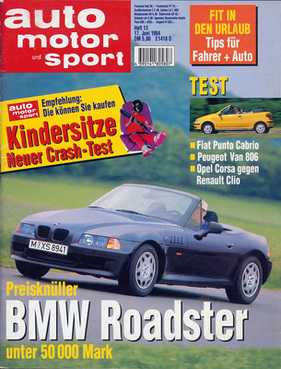 BMW Z3 Roadster (1994) - auf dem Titelblatt von Auto Motor und Sport, 1,5 Jahre vor der offiziellen Vorstellung