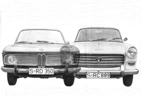 BMW 1500 kontra Peugeot 404 - im grossen Supertest über 6000 km mit gekauften Autos