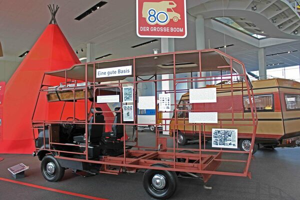 Bild: Bedford Chassis an der Sonderschau Erwin Hymer Museum