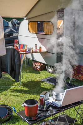 Bei der Camping Aussstellung wurde nicht nur ausgestellt sondern dieses richtig vorgelebt - Motorworld Classics Bodensee 2018