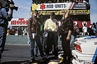 Bela Rethy, Rainer Braun und Christa Haas 1989 beim 'Opening' für die erste DTM Live-Übertragung in Zolder