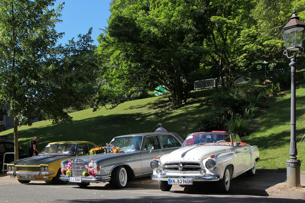 Popular German classics - Borgward Isabella, Mercedes 280S and Ford Capri 2300 XLR - at the 40th Oldtimer Meeting Baden-Baden 2016