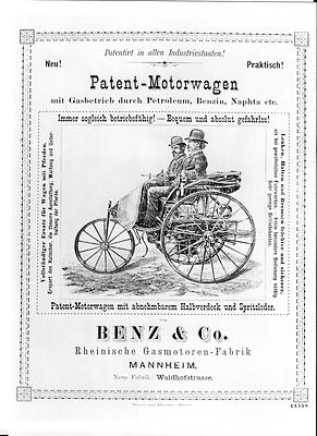 Benz Patent-Motorwagen (1886) - Werbeillustration