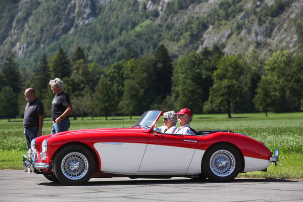 Bereit zur Losfahrt im Austin-Healey 3000 - British Car Meeting (BCM) Mollis 2022