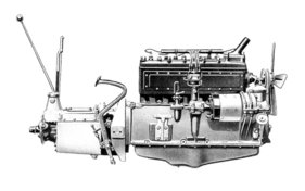 Berliet 10 CV (1927) - Ansicht des Motorblocks.