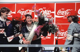 Bernd Schneider, Klaus Ludwig, Siegerin Ellen Lohr, Keke Rosberg (1992)