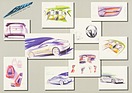 Bertone Bella (1999) – Entwurfszeichnungen für Interieur und Heckpartie