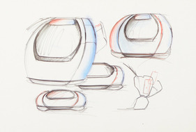 Bertone Nivola (1990) – Skizzen der Frontansicht inklusive des Tür-Kofferraums