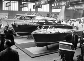 Beste Schweizer Qualität gilt auch im Bootsbau etwas - Genfer Automobilsalon 1959