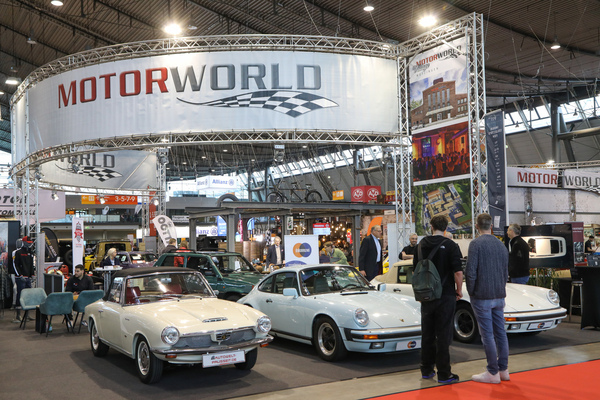 View of the Motorworld stand - Retro Classics Stuttgart 2023