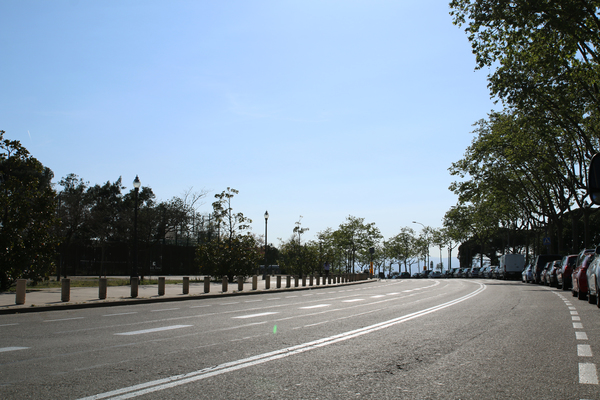 Blick auf die Strassen des ehemaligen F1-Rundkurses von Montjuïc